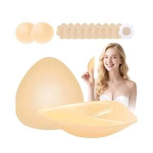 Sticky Bra Inserts - Soft Invisible Reusable Double Sided Sticky Bra with